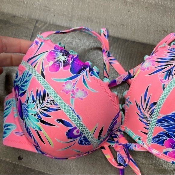 NWOT Shade & Shore Tropical Print Bikini Top - Picture 4 of 12